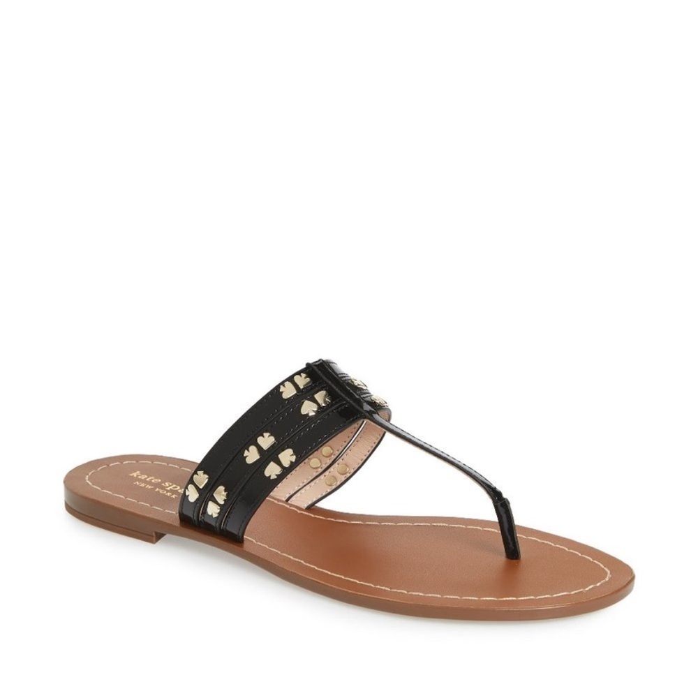 Kate Spade Carol Thong Sandals 7 Patent Leather